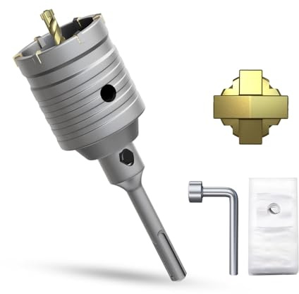 METOTY 55mm Concrete hole saw drill bit,with SDS Plus adapter 110mm drill bit socket，for masonry, brick, concrete, cement, stone