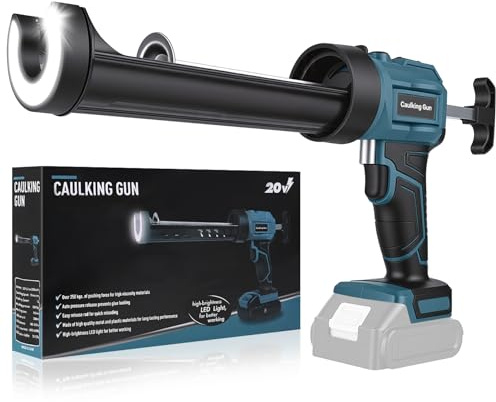Batteripatronpress, kompatibel med Makita sladdlös 18 V, LED-ljus, elektrisk patronpistol silikonpistol batteri för 300–310 ml patroner (utan batteri)