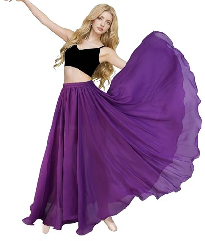 Bauchtanz Rock Damen Bauchtanz Kostüm Tänzerin Chiffon Röck Swing Langer Rock Festival Performance Kleidung