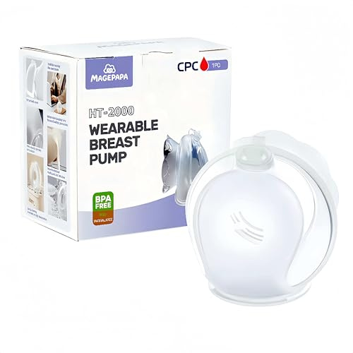 MAGEPAPA Wearable Manual Breast Pump, Hands-Free, Lightweight & Portable Design, Food-Grade Silicone, BPA-Free, Perfect for On-the-Go Nursing Mothers