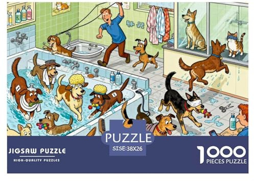 Pet Shop Area lavaggio cani Puzzle in Legno Impermeabile Puzzles Da 1000 Pezzi Regali Per Adulti Colorati Per Decorazioni Domestiche