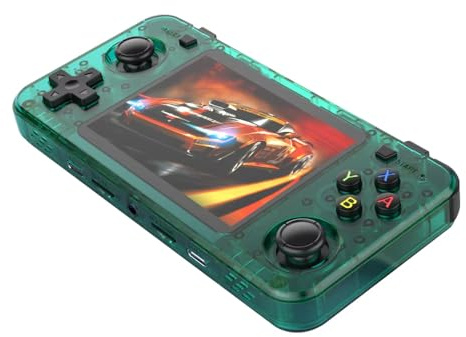 BAFUIE Consola de videojuegos portátil retro R36H con pantallas IPS de 3,5 pulgadas, tarjeta integrada de 128 GB y 20.000 juegos, sistemas Linux de código abierto
