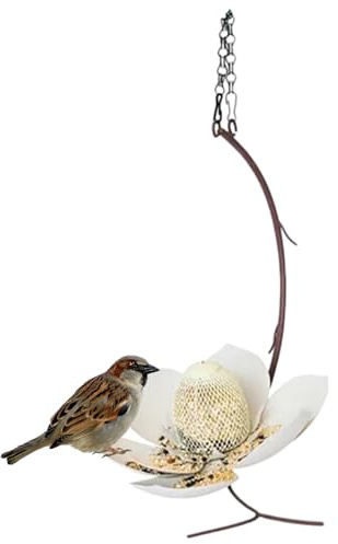 Vogelfutterstation für den Außenbereich, Eichhörnchensicher, integriertes Ablaufloch, mit Magnolien-Design, Vogelfutterstation für den Außenbereich, für, Außenbereich, Garten, Eltern, Haus