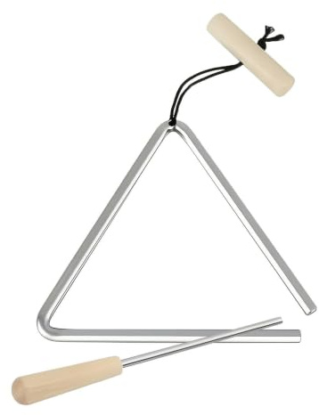 Percussion Glocke Instrument - 7,87 Zoll Stahl- , dreieckiges | HandPercussion | Dreieckige Musikinstrumente mit Schlagbolzen zum Rhythmustraining in