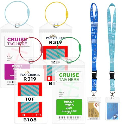 6 Stück Kreuzfahrt Kofferanhänger, Wasserfeste Transparente PVC Gepäckanhänger mit Metallband & Schlüsselband für AIDA, Mein Schiff, TUI, MSC, Costa, NCL, Kreuzfahrt Zubehör, Urlaub Must-Haves