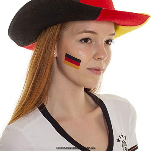 10 x Deutschland Tattoo Fan Fahnen Set - EM 2024 - Germany temporary tattoo Flag (10)