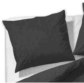 etérea 2 TLG. Uni Einfarbig Mako Satin Nackenrollenbezug - Schwarz, 40x15 cm