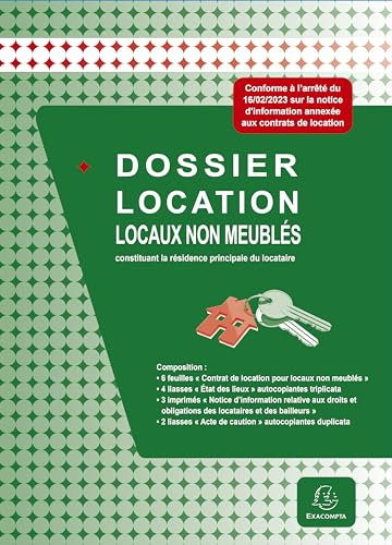 Exacompta - Réf. 44E - 1 Dossier location locaux non meublés - résidence principale du locataire - Ce dossier complet regroupe tous les documents obligatoires pour louer un logement en toute sérénité.