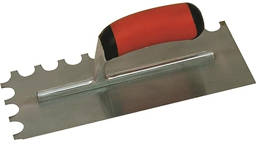 MARSHALLTOWN QLT 3/4 x 9/16x 3/8 U-Shaped Notched Trowel, 11x4.5 Inch Spot Welded Tiling Trowel, NT691