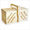Large Wooden Sewing Box 30 x 15.5 x 19 cm For Sewing Supplies Fold-Out Box