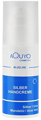 Blueline Silber Handcreme für sehr trockene, raue, rissige und entzündete Hände und Finger, Silbercreme zur Hautpflege bei Juckreiz oder Neurodermitis, Creme mit Microsilber