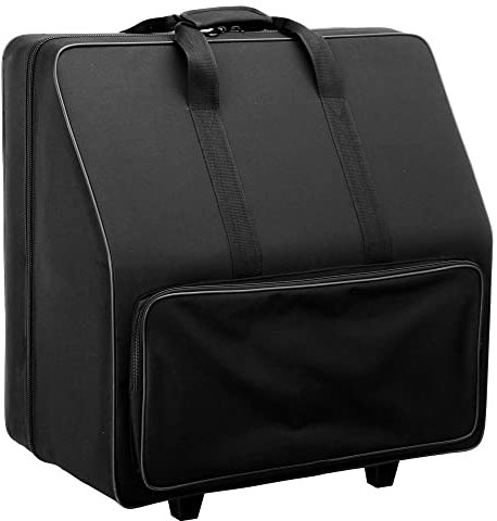 Alpenklang 96-Bass Akkordeon Koffer/Trolley (Akkordeontrolley, Holzkern, Plüsch-Polsterung, 53 x 50 x 30cm, festes wasserabweichendes Oberflächenmaterial) schwarz
