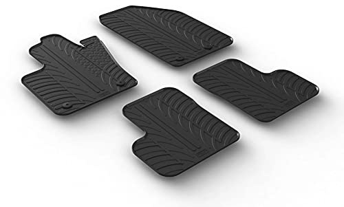 Satz Gummimatten kompatibel mit Fiat 500X 2015- & Jeep Renegade nach 02/2015- (T Profil 4-teilig + Montage-clips)