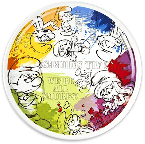Les Schtroumpfs Plat portée, modèle, Porcelaine, multicolore