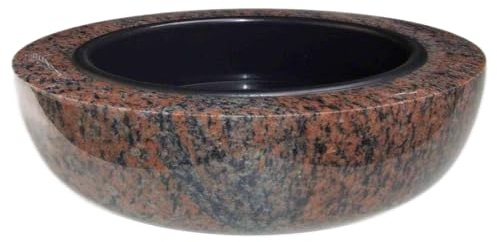 designgrab Coupe funéraire moderne Grande XXL - Diamètre : 50 cm - En granit Gneis Halmstad/Barap