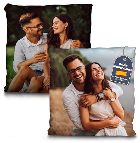 LolaPix Coussin Photo Personnalisé. Cadeaux personnalisés avec Photo. Impression de Toute la Surface du Coussin Personnalisé. Remplissage Inclus. Différentes Tailles. 40x40cm.