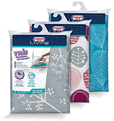 DOMO PAK LIVING Copriasse da stiro Tris con Stirofix, colori assortiti, 1 pezzo