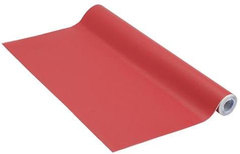 Venilia Möbelfolie selbstklebend, Uni Matt, Rot, 67,5 cm x 3 m, PVC, langlebig, einfache Entfernung, hitzebeständig, reißfest, 53117