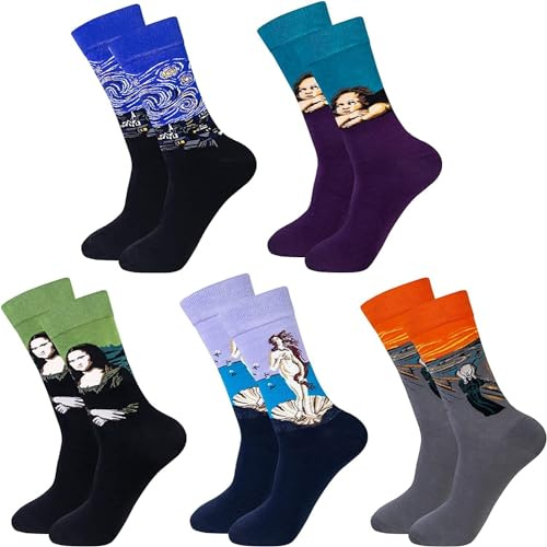 Justay, Lot de 5 Paires de Chaussettes pour Homme et Femme, Chaussettes en Coton, Respirantes, Douces et Confortables, Couleur A1, Taille Unique (41-46)