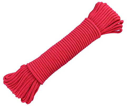 ZHWNGXOlian 6mm Farbige Geflochtene Seildekoration Gebündelt Mit Superfestem Nylon Wäscheleine DIY Dekoratives Seil Verschleißfester Sonnenschutz Wasserdicht(Color:Schwarz)