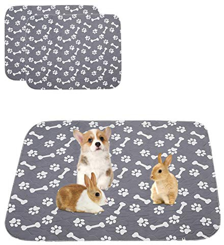 Geyecete 2 Stück Waschbare Trainingsunterlagen für Hunde , wiederverwendbare saugfähig welpenunterlagen,Auslaufsicher rutschfest Reise puppy pads für Hunde und Katzen-M-89 x 75 cm