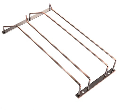 Dianoo Weinglasregal aus Bronze, 35,5 cm, 1–3 Reihen, stabile Eisenkonstruktion, elegantes Bronze-Finish, einfache Installation