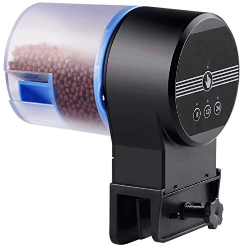 WiFi Control Automatic Fish Feeder with APP Aquarium Automatic Fish Feeder, WiFi Control Auto Fish Food Dispenser for Home Office with Double Food Boxes