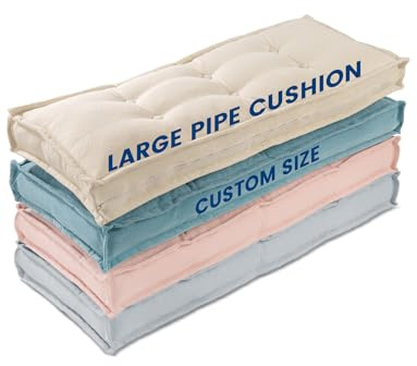 ROFIELTY Custom Window Seat Cushion - Indoor Outdoor Bench Pad 48 Inch or 36 Inch - Wood Grain Pillow