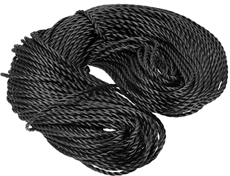 sourcing map Twisted Mason Line Nylon Twine String Cord Black 50M/164 Feet 4MM Dia for Netting, Landscaping, Home Improvement, DIY Projects, Crafting, Masonry, Gardening