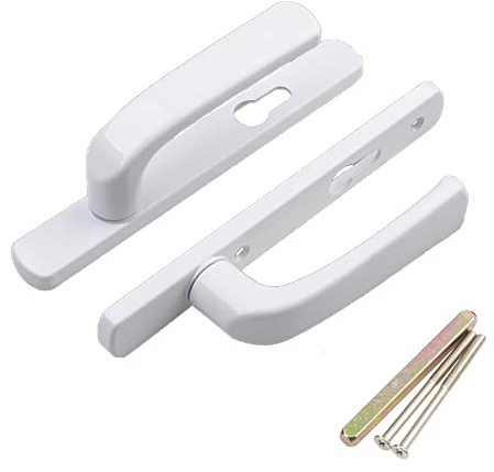 UPVC Türgriff-Set, 1 Set 210 mm Griffe Ersatz-Set mit passenden Teilen – weiß, 92 mm PZ (Zentren)