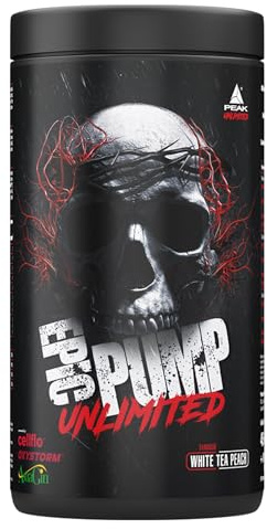 PEAK Epic Pump Unlimited - 546g Geschmack White Tea Peach I 15 Portionen I Pre Workout Booster I ohne Stimulanzien I mit Liquid Glycerol I Oxystorm I Cellflo6 I L-Citrullin I L-Arginin