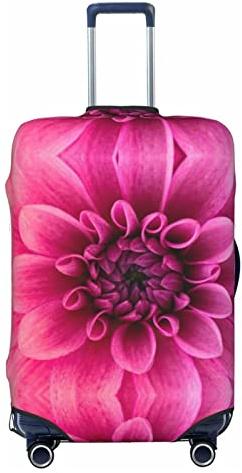 WOWBED Housse de protection élastique pour valise de voyage avec imprimé dahlia rose pour bagages de 45,7 à 81,3 cm, Noir , L
