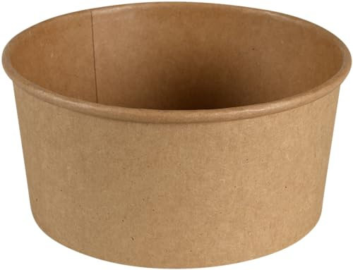 ABENA Disposable Kraft Bowls, 730ml, Pack of 50, Paperboard Food Container | Leakproof, Disposable Cardboard, Paperboard Takeaway Tubs, Salad & Soup Bowls, Street Food Catering, Parties & Barbecues