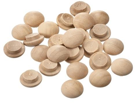 sourcing map Holzstopfen, 50 Stück, 15 x 10 mm, Buchenholz, Knopfverschluss, Schraubenlochabdeckungen, dekorative Holzabdeckung für Treppenstühle, Bastelmöbel, Holzbearbeitung