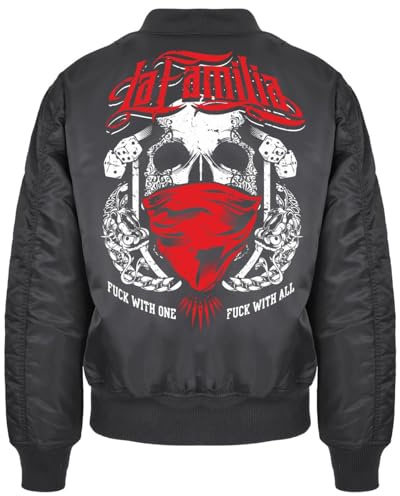 Spaß Kostet Herren Bomberjacke La Familia Member Death Skull red white support Crew
