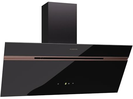 Klarstein Alina Hotte Aspirante - 90 cm Hotte Décorative, 690 m³/h, Classe A++, Éclairage LED, Silencieuse 52 dB, Mode Évacuation & Recirculation, Commande Tactile, Noire