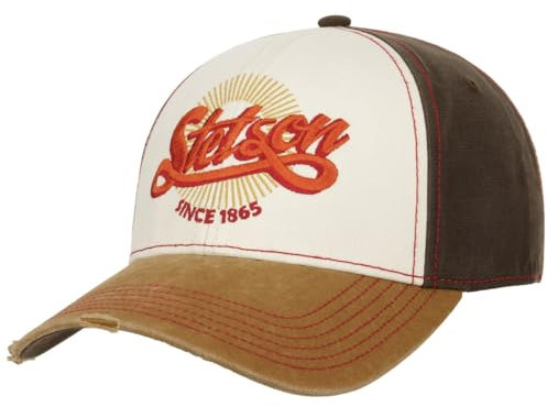 Stetson Cotton Vintage Cap - Baseballmütze - Casual Basecap - UV-Schutz 40 Snapback - Herren - Ganzjährig nutzbar Dunkelbraun One Size