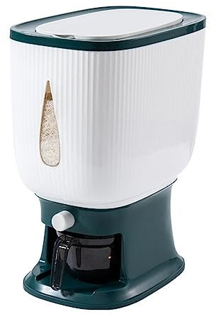 Yheonver 10Kg Automatic Rice Dispenser with Rinsing Cup Smart Rice Dispenser Rice Storage Rice Bucket Household Rice Box-A