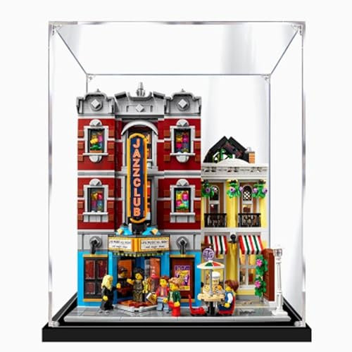 Acryl-Vitrine für Lego 10312 Jazz Club Street View, staubdichte transparente Vitrine, Modell-Sammler-Vitrine (Modell nicht im Lieferumfang enthalten) (2 mm)
