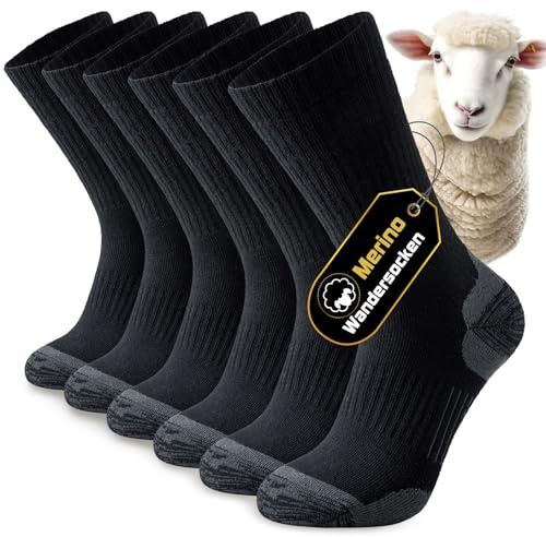 Niorasen Merino vandringsstrumpor för män och kvinnor, 3 par utomhus vandringsstrumpor, merinoull sportstrumpor, löparstrumpor, sneakerstrumpor, ventilerande tjocka termostrumpor för män och kvinnor,