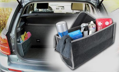 BISOMO Auto Kofferraum Organizer, Kofferraumtasche, Aufbewahrung Werkzeug Tasche, 55 x 15 x 23cm für KFZ, PKW