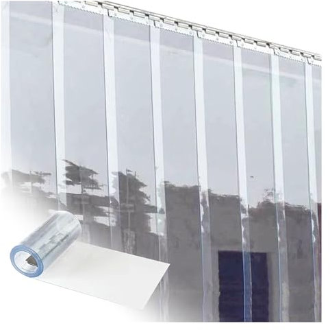 PVC-Streifenvorhang, PVC-Türvorhang mit glattem Kunststoffstreifen, transparenter Streifenvorhang aus Kunststoff, gestreifter Türvorhang, Kit, gestreifter PVC-Vorhang(75x250cm/29.53x98.43in)