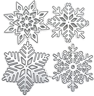 4 Stück/Set Schneeflocken Stanzformen Verschiedene Größen Winter Schneeflocken Prägeschablone Weihnachten Party Dekorationen
