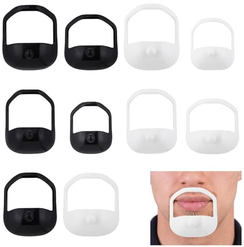10 Stück bartschablone herren, bart schablone männer, Goatee Rasierschablone, 5 Verschiedenen Größen, bartschablone für Männer Rasierhilfsmittel Zubehör für Bartkontur