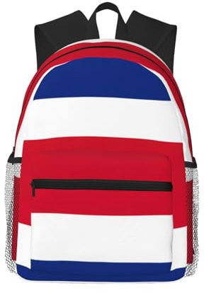Yyoretp Unisex-Rucksack, lässig, Motiv: Flagge von Costa Rica, Oxford-Rucksack, Wanderrucksack, Reisen, Outdoor-Schultertasche, Schwarz , One size