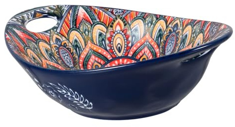 Hemobllo Bol Salade en Céramique, Forme, 1 Pièce, Double Anses