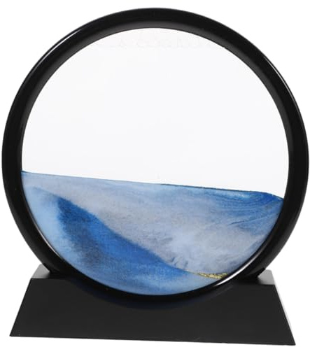 FUNOMOCYA Decoración de Arena Movimiento con Marco Negro de Artístico para Hogar y Oficina Dinámica de Paisaje Relajante