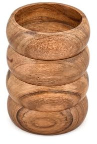 ARAMBH Lot de 4 petits bols en bois d'acacia pour collations, crème glacée et bonbons (10,16 cm x 10,16 cm x 3,81 cm)