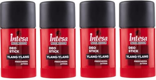 Deo Stick Ylang-Ylang Pour Homme Freschezza Attiva, Deodorante 75 ml, Confezione da 4