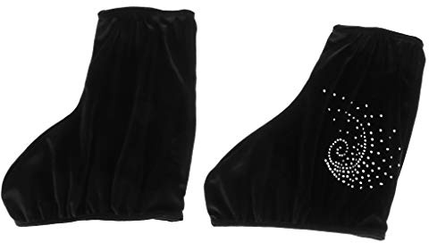 FashionCha Schlittschuhüberzug Samt Rollschuh Schuhe Protector Skate Boot Cover Eislauf Schuhschutz mit Funkelnden Strasssteinen Aus Atmungsaktivem Samt für SCHL